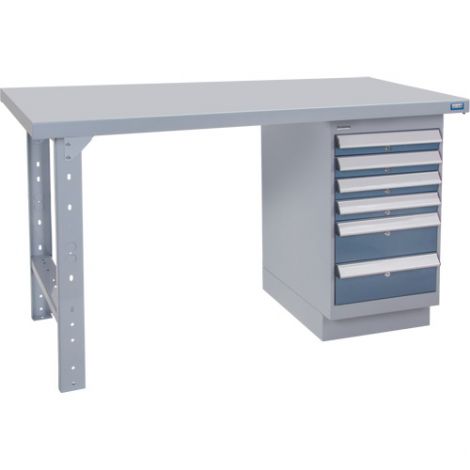 Pre-designed Workbenches - Configuration: Drawers - Height: 34" - Width: 60"