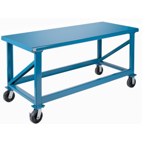 Extra Heavy-Duty Workbenches, All-Welded, Mobile, 72"W x 30"D x 34"H, Capacity 3500 LBS.