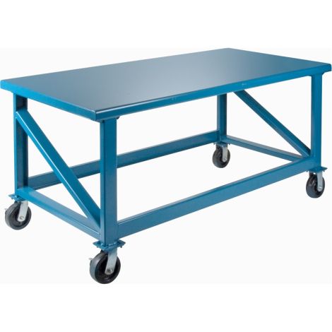 Extra Heavy-Duty Workbenches, All-Welded, Mobile, 72"W x 36"D x 34"H, Capacity: 3500 LBS. 