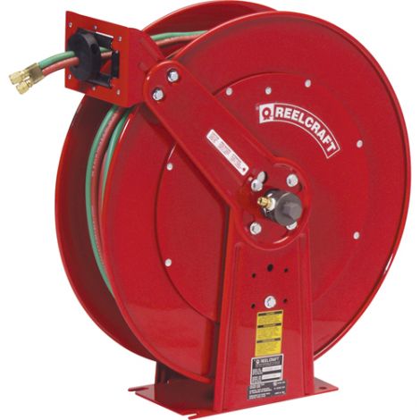 Reelcraft Hose Reels, Welding Gases, 1/4" x 100', Dual Hose, 200 psi