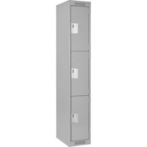 Assembled Clean Line™ Perforated Economy Lockers - Basic Style - No. of Tiers: 3 - Bank of: 1 - Ships Free