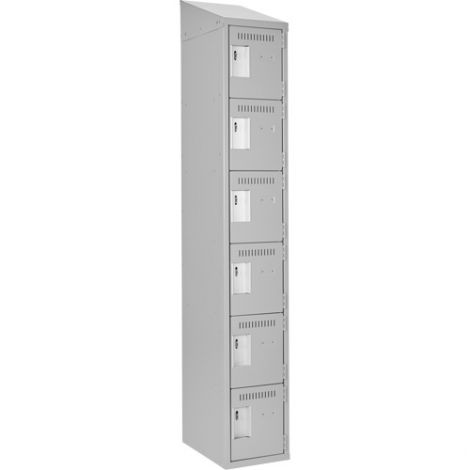 Assembled Lockerette Clean Line™ Economy Lockers - w/Slope Top - No. of Tiers: 6 - Bank of: 1 - Ships Free