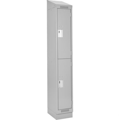 Assembled Clean Line™ Economy Lockers w/Slope Top & Recessed Base - No. of Tiers: 2 - Ships Free