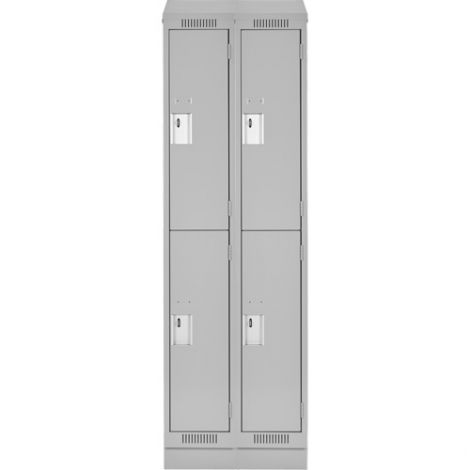 Assembled Clean Line™ Economy Lockers w/Slope Top & Recessed Base - No. of Tiers: 2 - Bank of: 2 - Ships Free