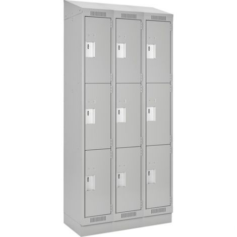 Assembled Clean Line™ Economy Lockers - w/Recessed Base & Slope Top - Ships Free