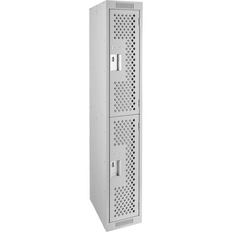 Assembled Clean Line™ Perforated Economy Lockers - Basic Style - No. of Tiers: 2 - Ships Free