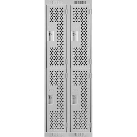 Assembled Clean Line™ Perforated Economy Lockers - Basic Style - No. of Tiers: 2 - Bank of: 2 - Ships Free