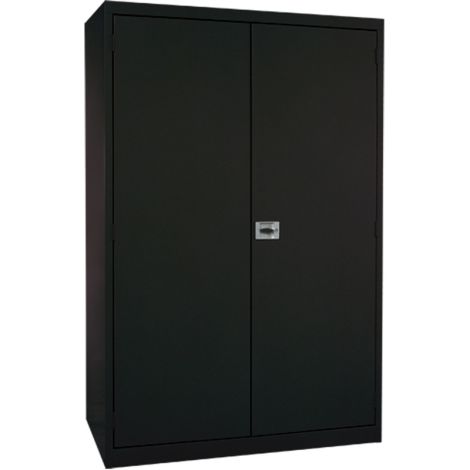 Deep Hi-Boy Storage Cabinet, Steel, 4 Shelves, 72"H x 36"W x 24"D, Black