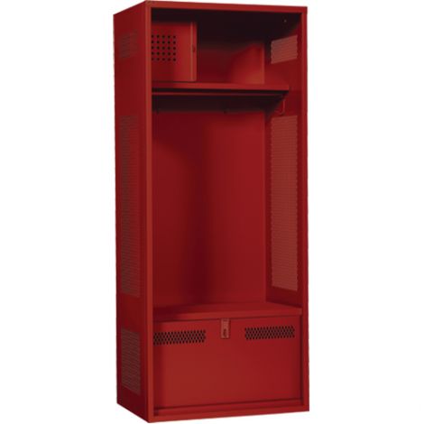 All-Welded Gear Locker Includes Coat Bar - Colour: Red - Overall Width: 30" - Ships Free