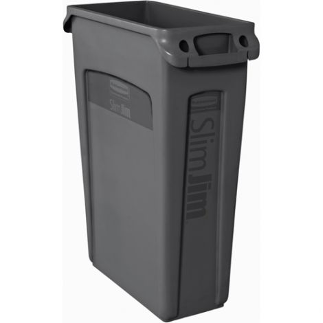 Slim Jim® Container with Venting Channels - Capacity: 23 US gal. - Colour: Black