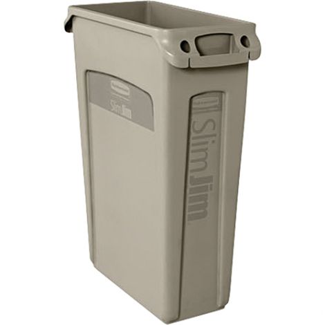 Slim Jim® Container with Venting Channels - Capacity: 23 US gal. - Colour: Beige