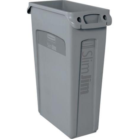 Slim Jim® Container with Venting Channels - Capacity: 23 US gal. - Colour: Grey