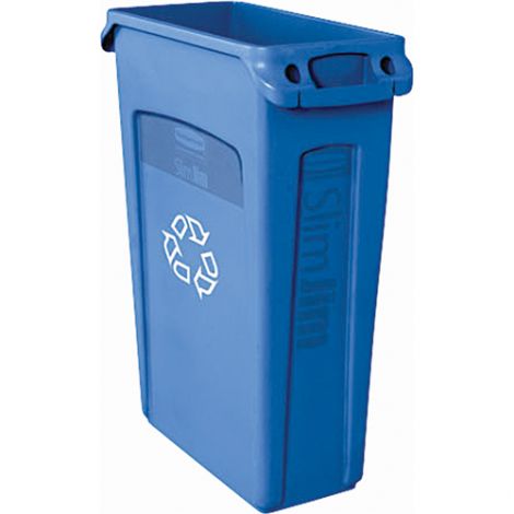 Slim Jim® with Venting Channels - Capacity: 23 US gal. - Colour: Blue w/Recycling Symbol