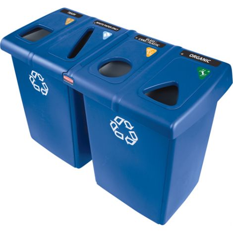 Glutton® Recycling Stations - Capacity: 92 US gal./92 gal. - Material: Plastic - Colour: Dark Blue