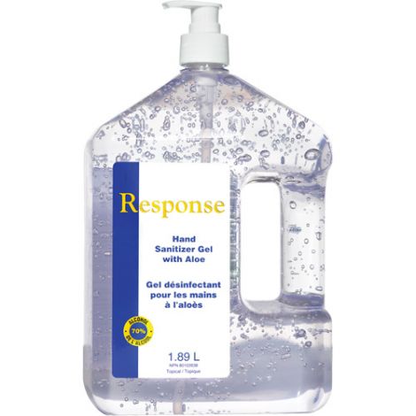 1st Response Hand Sanitizer Gel with Aloe, 1890 ml, Pump Bottle, 70% Alcohol - Case Qty: 4