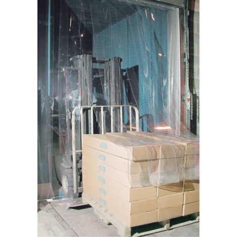 Strip Curtain Doors - Door Height: 12' - Door Width: 12' - Strip Width: 12" - Strip Thickness: 0.120"