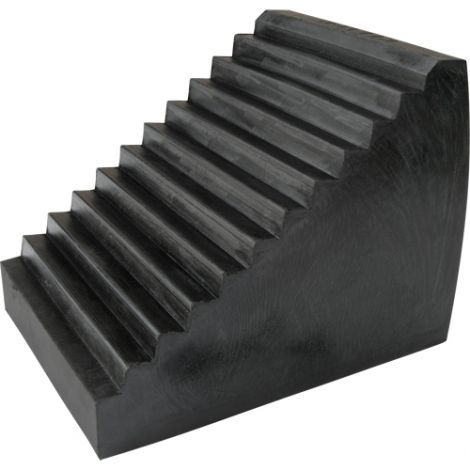 Rubber Wheel Chock -  Dimensions: 6.5"W x 9.5"L x 7.5"H - Case/Qty: 4