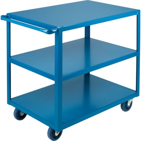 Heavy-Duty Shelf Carts - 36" Overall Height - Shelf Size: 24"W x 36"D - No. Shelves: 3