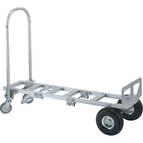 Spartan Sr. Aluminum Economy Convertible Truck - Handle Type: Continuous - Nose Plate Dimensions: 18"W x 7-1/2"D - Wheel: Pneumatic