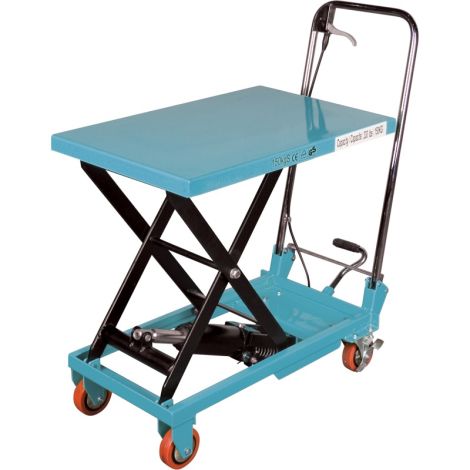 Heavy-Duty Hydraulic Scissor Lift Table, 27-1/2"L x 17-3/4"W, Steel, 330 lbs. Capacity