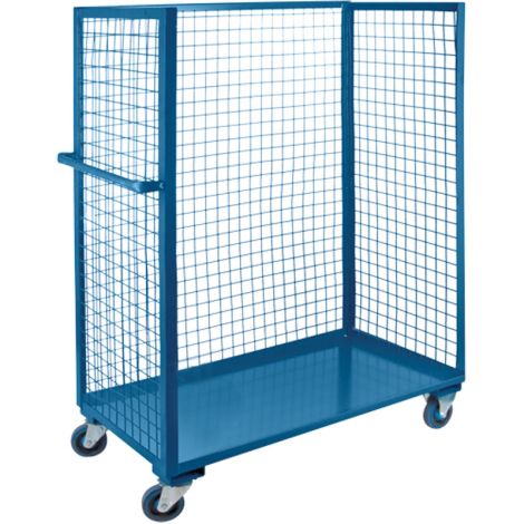 Wire Mesh Utility Cart, Steel, 24" x 63" x 39", 1200 lbs. Capacity, 5" Non-Marking Rubber Casters