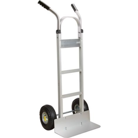 Aluminum Hand Truck - Handle Type: Continuous Handle - Nose Plate: 18"W x 7 1/2"D - Wheel Material: Pneumatic