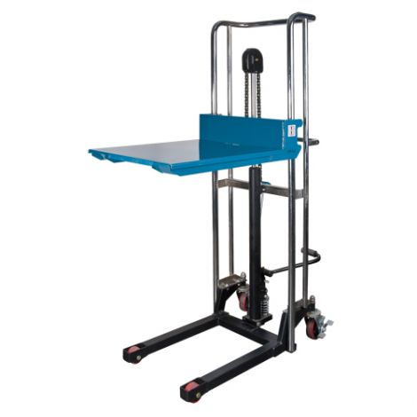 Hydraulic Platform Lift Stacker - Lifting Capacity: 880 lbs. - Platform Dimensions: 22 1/2"W x 39"D - Ships Free