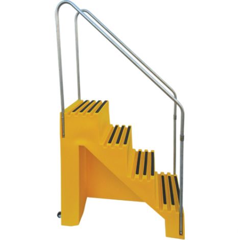 Industrial Step Stool - No. of Steps: 4 - Overall Height: 66" - Overall Length: 43" - Overall Width: 22-1/2"