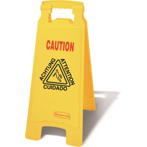 Floor Safety Signs - Legend: 2 Sided Multi-Lingual Caution -Case/Qty: 4