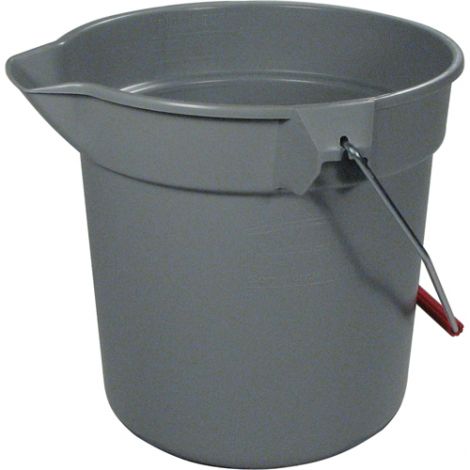 Brute® Buckets - Colour: Grey - Capacity: 2.5 US Gallon (10 Quart) Case/Qty: 8