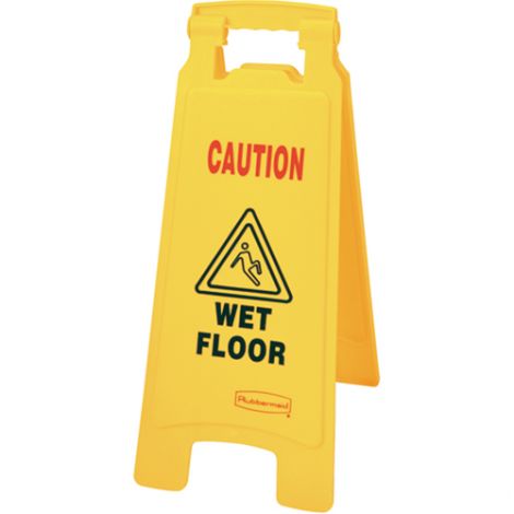 Floor Safety Signs - Legend: 2 Sided Caution Wet Floor - Case/Qty: 4