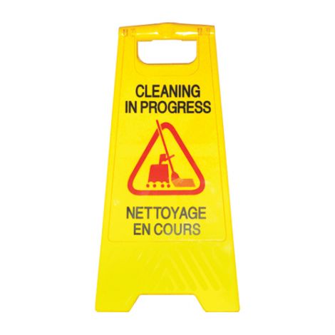 Bilingual Safety Signs - Legend: Cleaning in Progress - Nettoyage en Cours