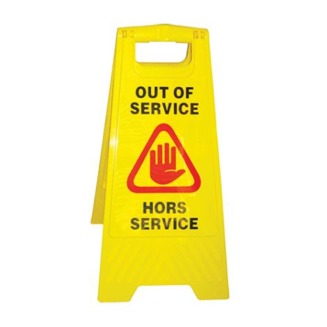 Bilingual Safety Sign - Legend: Out of Service - Hors D'usage