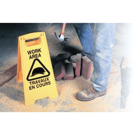 Bilingual Safety Signs - Legend: Work Area - Travaux en Cours