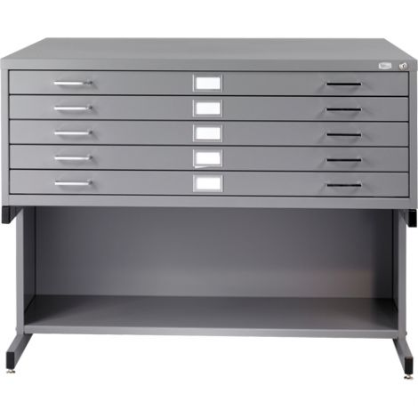 Steel Plan Files - No. of Drawers: 5 - 53-3/8"W x 41-3/8"D  x 16-1/2"H 