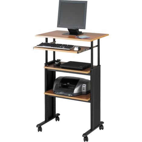 MUV™ Stand-Up Adjustable Height Workstations, Medium Oak