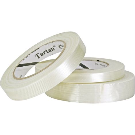 Tartan™ 8934 Filament Tape, 4 mils Thick, 12mm (1/2") x 55m (180'), Qty/Case: 72 Rolls
