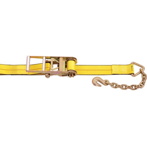 Ratchet Straps, Chain Anchor, 3"W x 30'L, 5400 lbs. (2450 kg) Working Load Limit