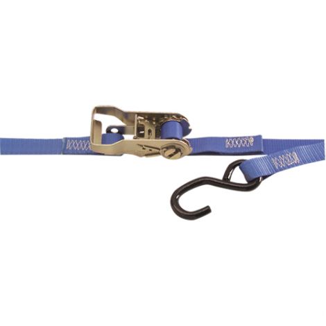 Heavy-Duty Utility Straps, S-Hook, 1"W x 15'L, 500 lbs. (230 kg) Working Load Limit, Qty/Case: 8