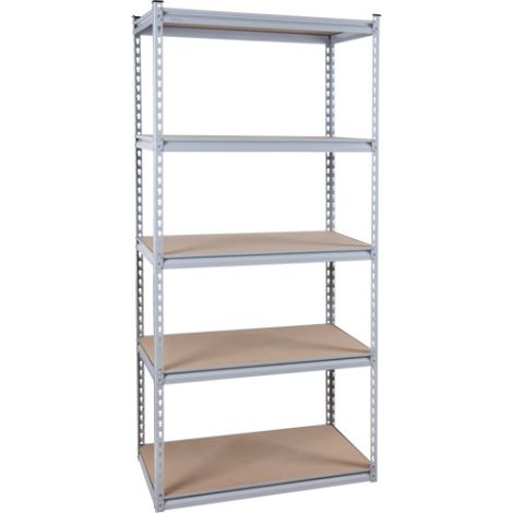Heavy-Duty Shelving, Steel, Boltless, 1200 lbs. Capacity, 48"W x 72"H x 24"D, Starter Kit
