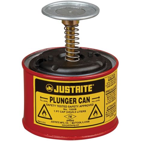 Plunger Cans, Steel, 1 pt. Capacity