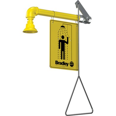 Horizontal Supply Emergency Shower Stations - Coverage Area: Full Body - Installation Type: Wall-Mount