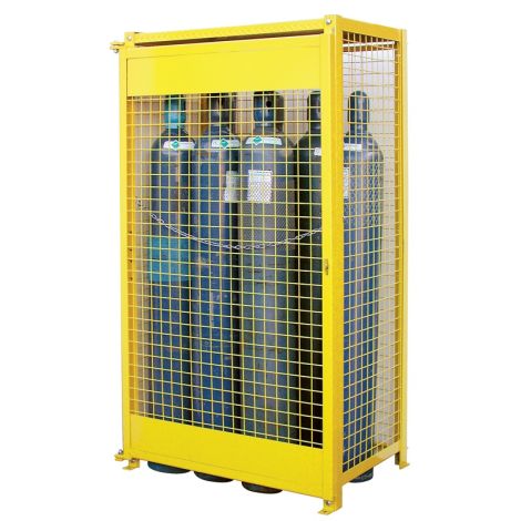 Gas Cylinder Cabinets. 10 Cylinder Cap., 44"W x 30"D x 74"H, Yellow