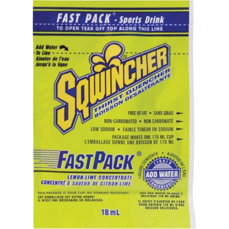 Sqwincher® Rehydration Drink Fast Pack®, Single Serve, Lemon-Lime, Case/Qty: 100