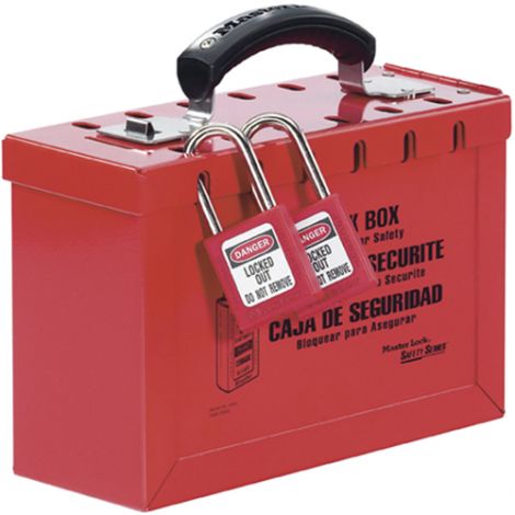 Latch Tight™ Portable Lock Boxes, Red - Max. No. of Padlocks: 12, Padlocks Not Included