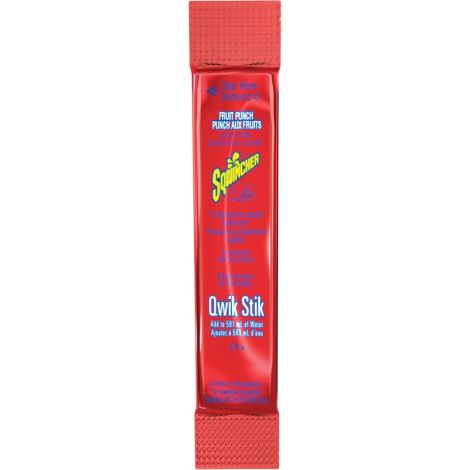 Sqwincher® ZERO® Qwik Stik™ Rehydration Drink, Powder, Fruit Punch, Case/Qty: 100