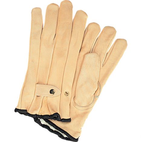 Grain Cowhide Ropers Fleece Lined Gloves- Size: Medium - Case/Qty: 12 Pairs