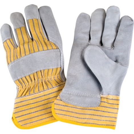 Premium Rugged Fitters Gloves, Large, Split Cowhide Palm, Cotton Inner Lining, Case/Qty: 48 Pairs