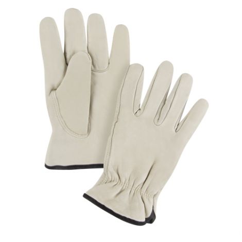 Grain Cowhide Drivers Fleece Lined Gloves - Size: Medium - Case/Qty: 12 Pairs