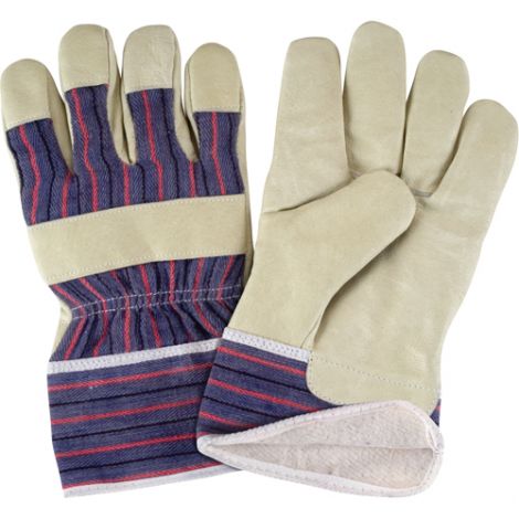 Grain Pigskin Fitters Cotton Fleece Lined Gloves - Size: Large - Case/Qty: 36 Pairs